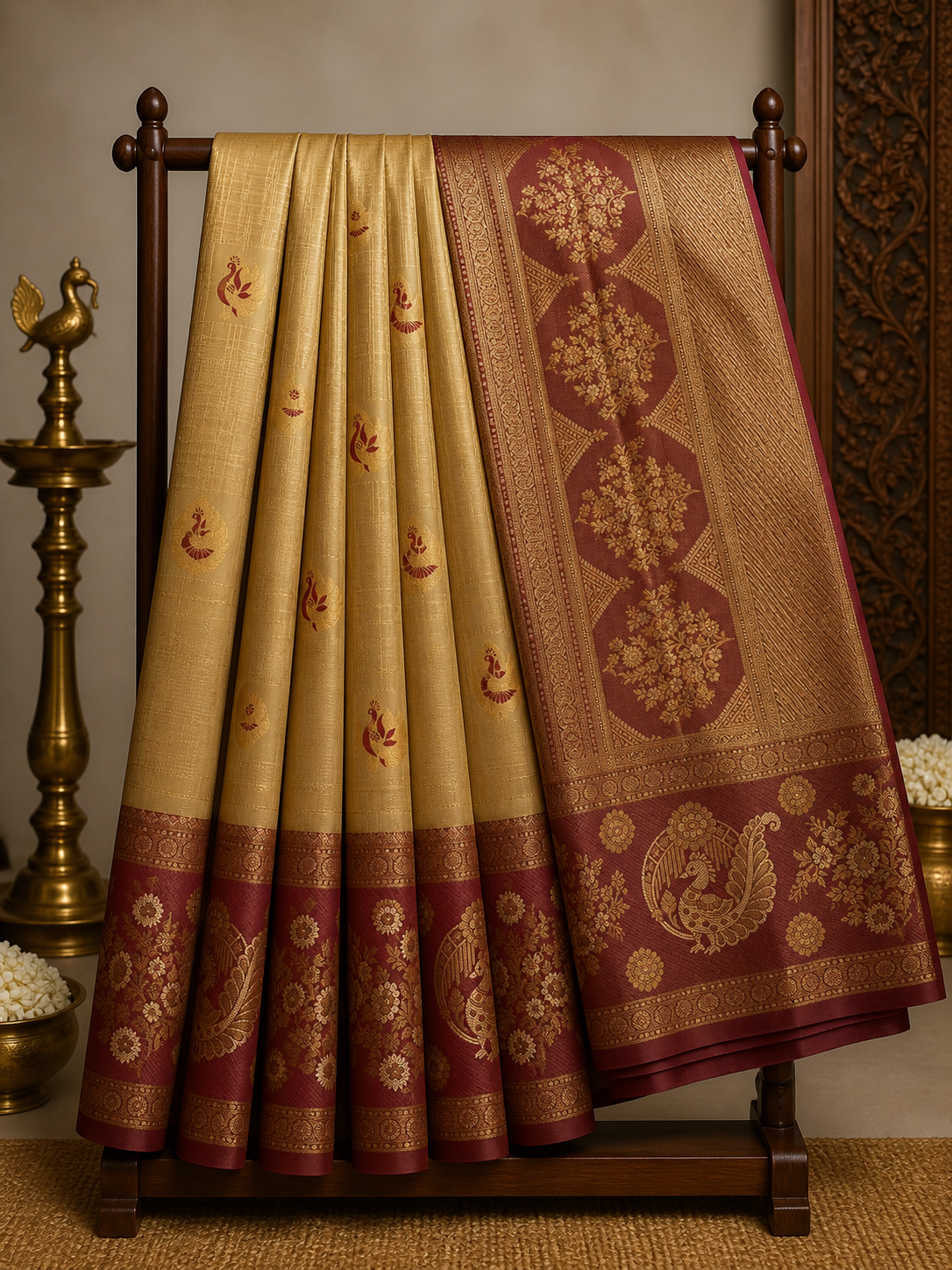 Semi Kanchipattu Meenakari Saree – Premium Quality Edition