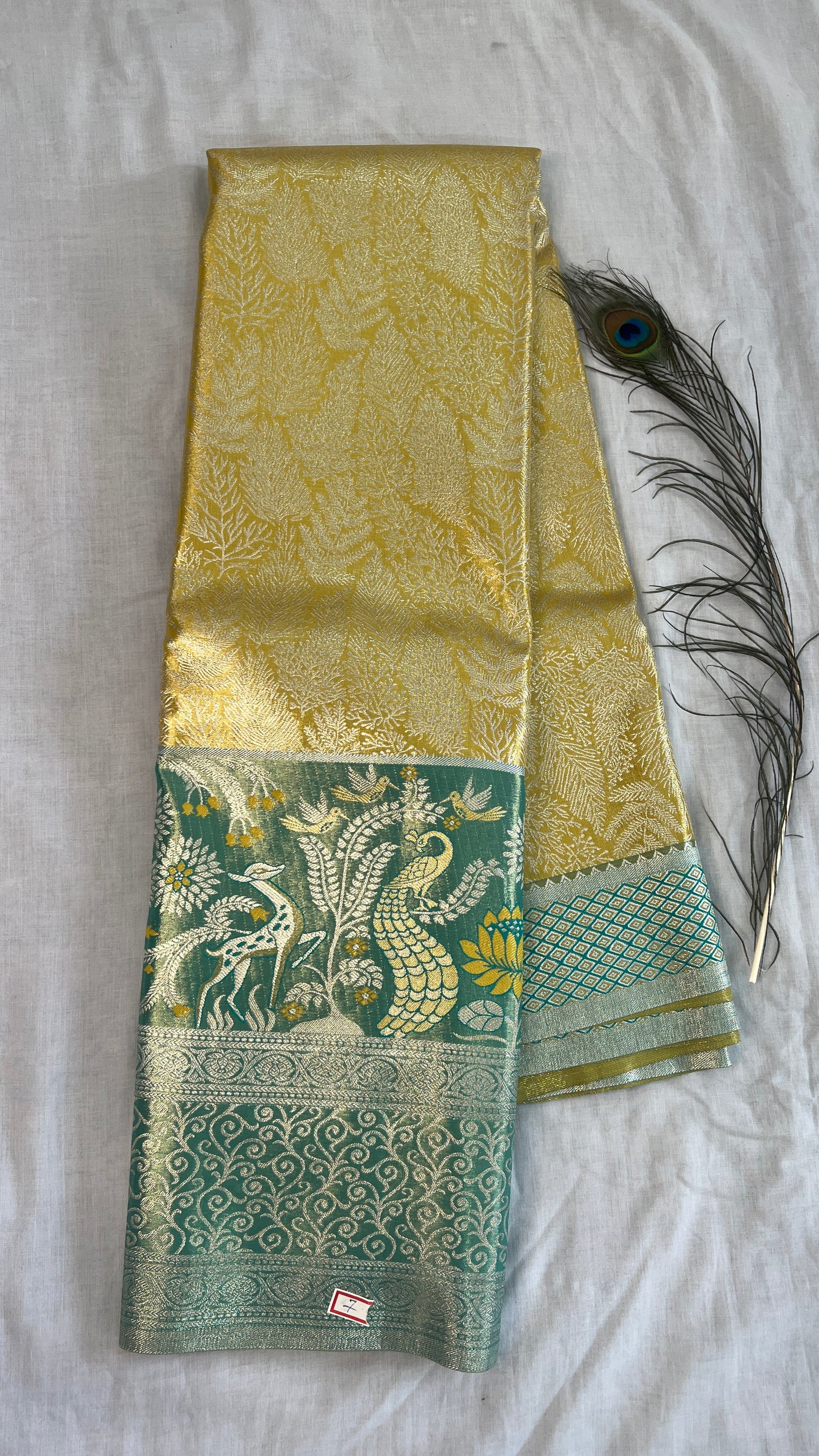 Semi Kanchipuram Silk Saree With Meenakari Border -Premium Traditional Elegance