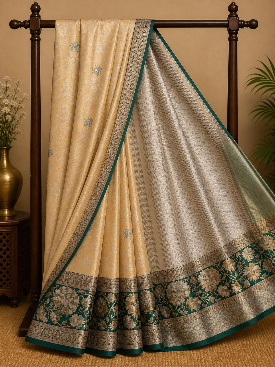 Semi Kanchipattu Meenakari Saree – Premium Quality Edition
