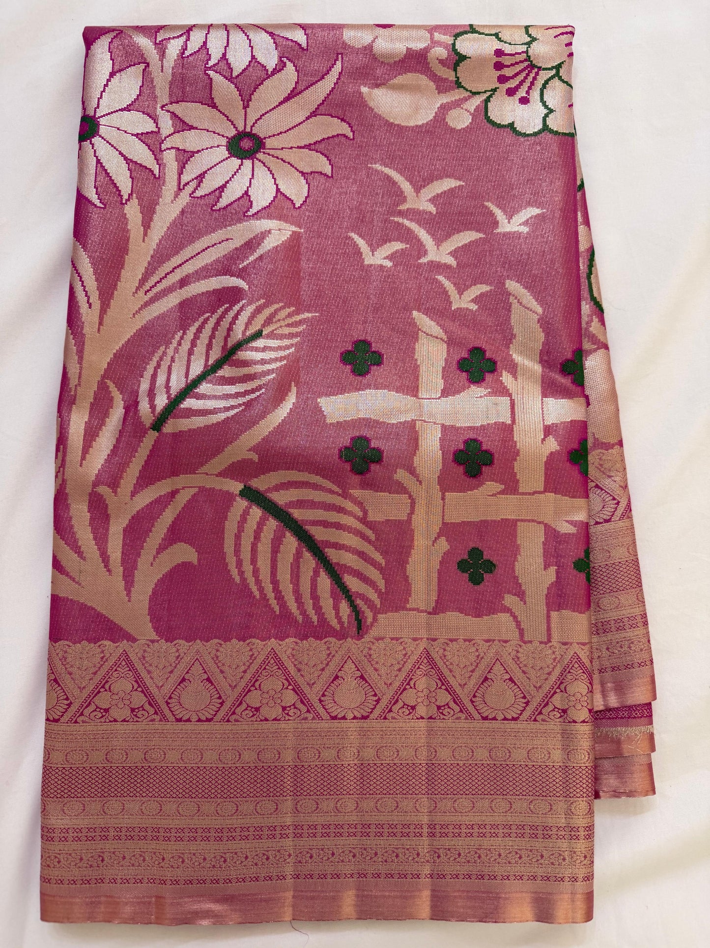 Meenakari Kanjivaram Fusion Saree with Statement Borders