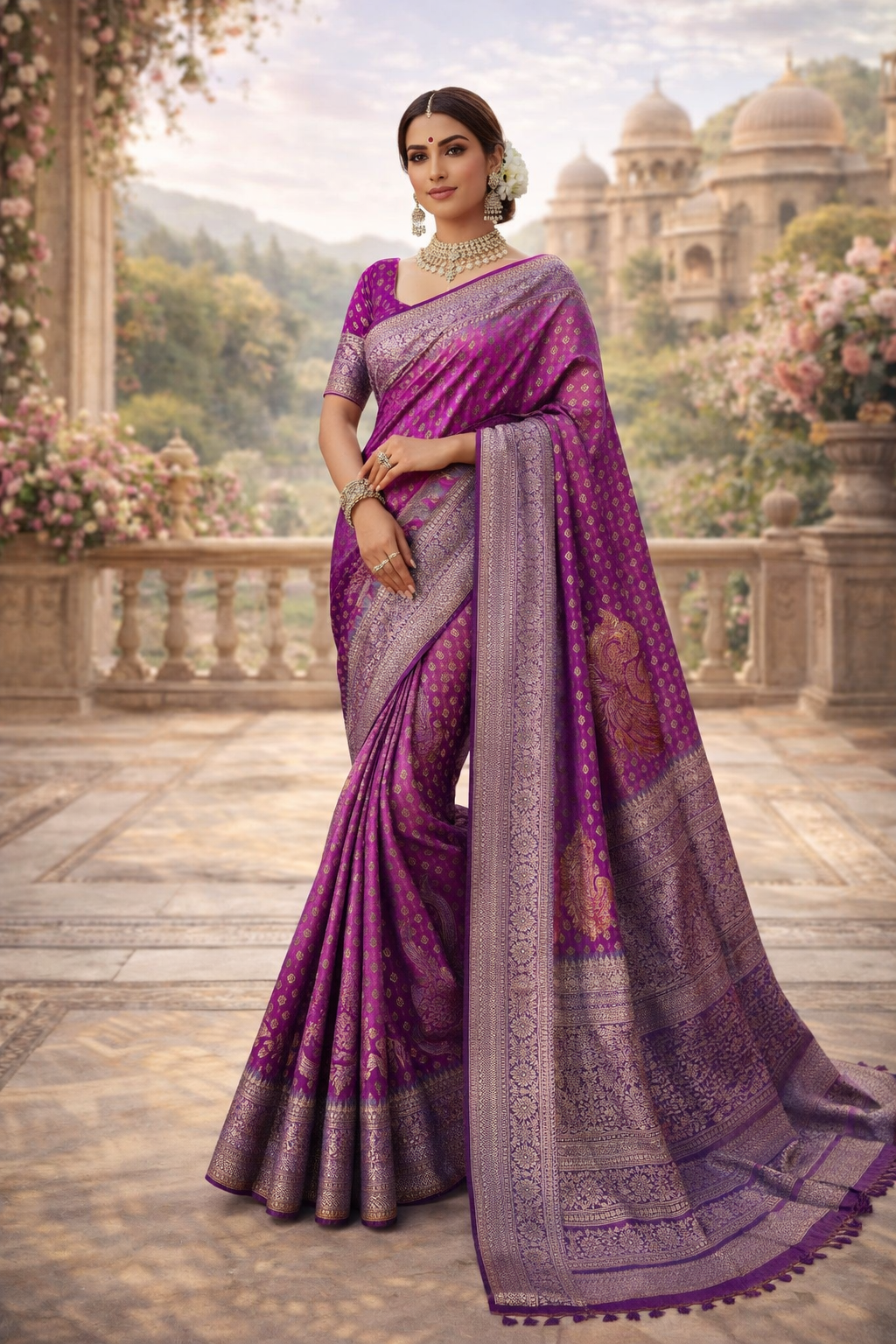 Royal Peacock Zari Silk Saree