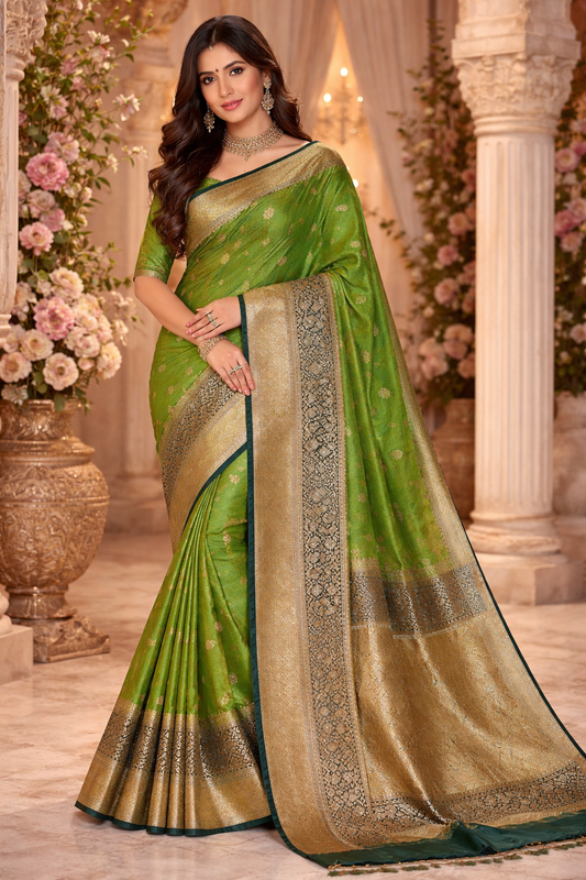 Royal Emerald Zari Banarasi Silk Saree