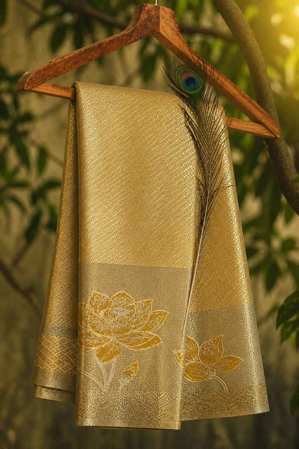 Semi Kanchipuram Silk Saree With Meenakari Border -Premium Traditional Elegance