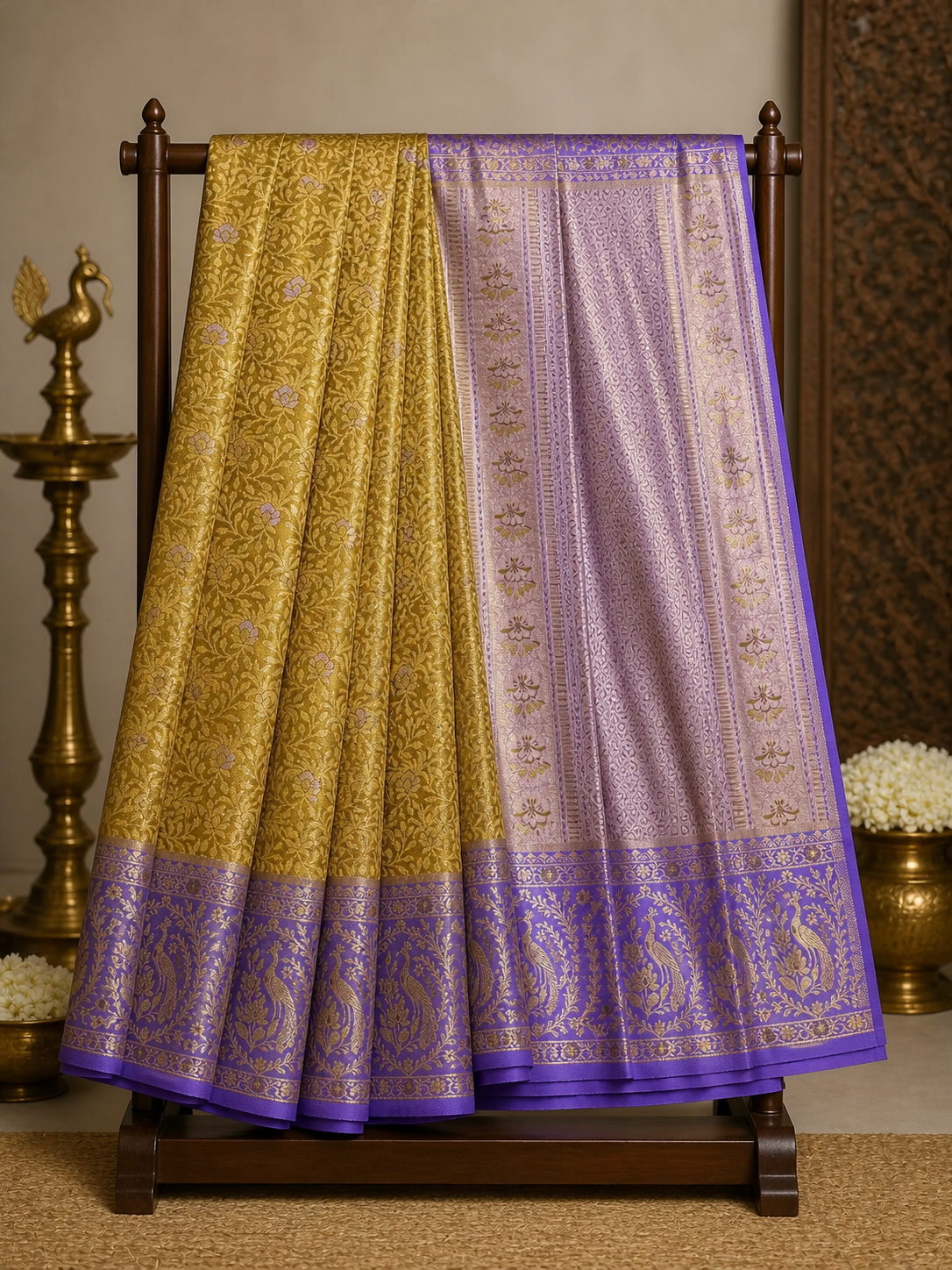Semi Kanchipattu Meenakari Saree – Premium Quality Edition