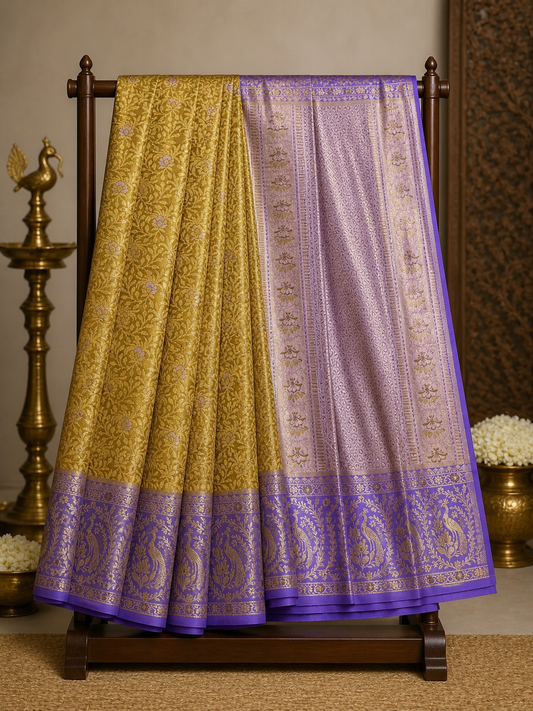 Semi Kanchipattu Meenakari Saree – Premium Quality Edition