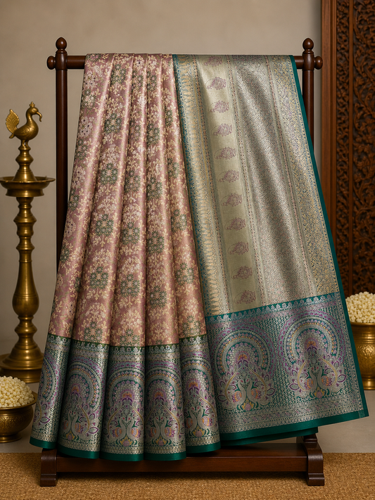 Semi Kanchipattu Meenakari Saree – Premium Quality Edition