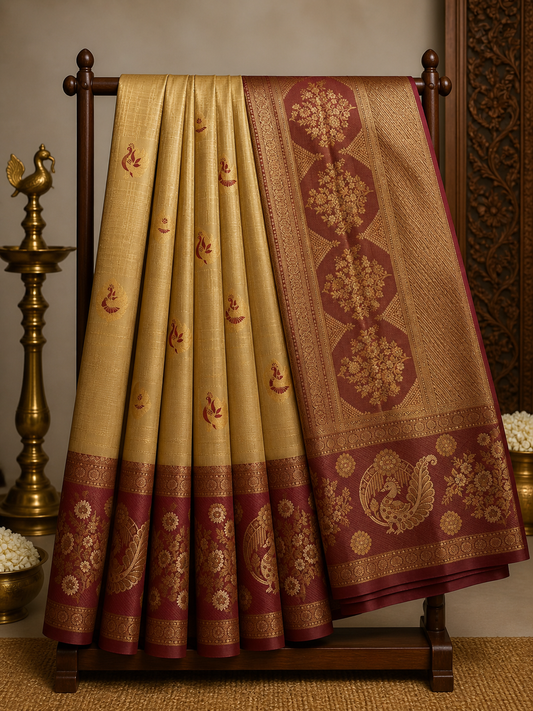Semi Kanchipattu Meenakari Saree – Premium Quality Edition