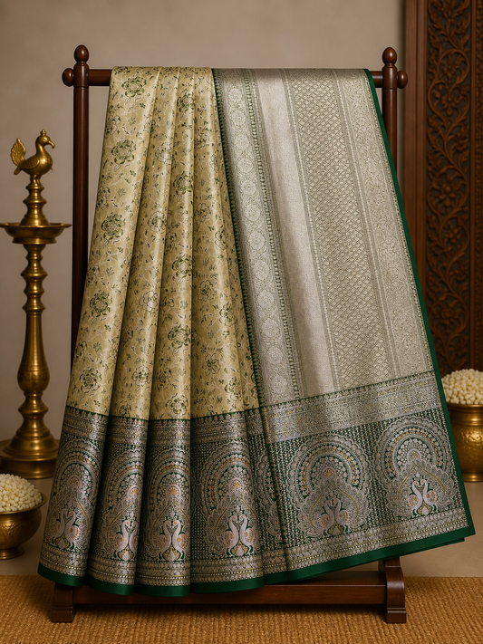 Semi Kanchipattu Meenakari Saree – Premium Quality Edition