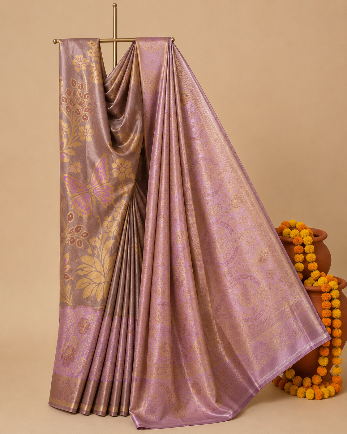 Meenakari Weave Saree with Artistic Pallu