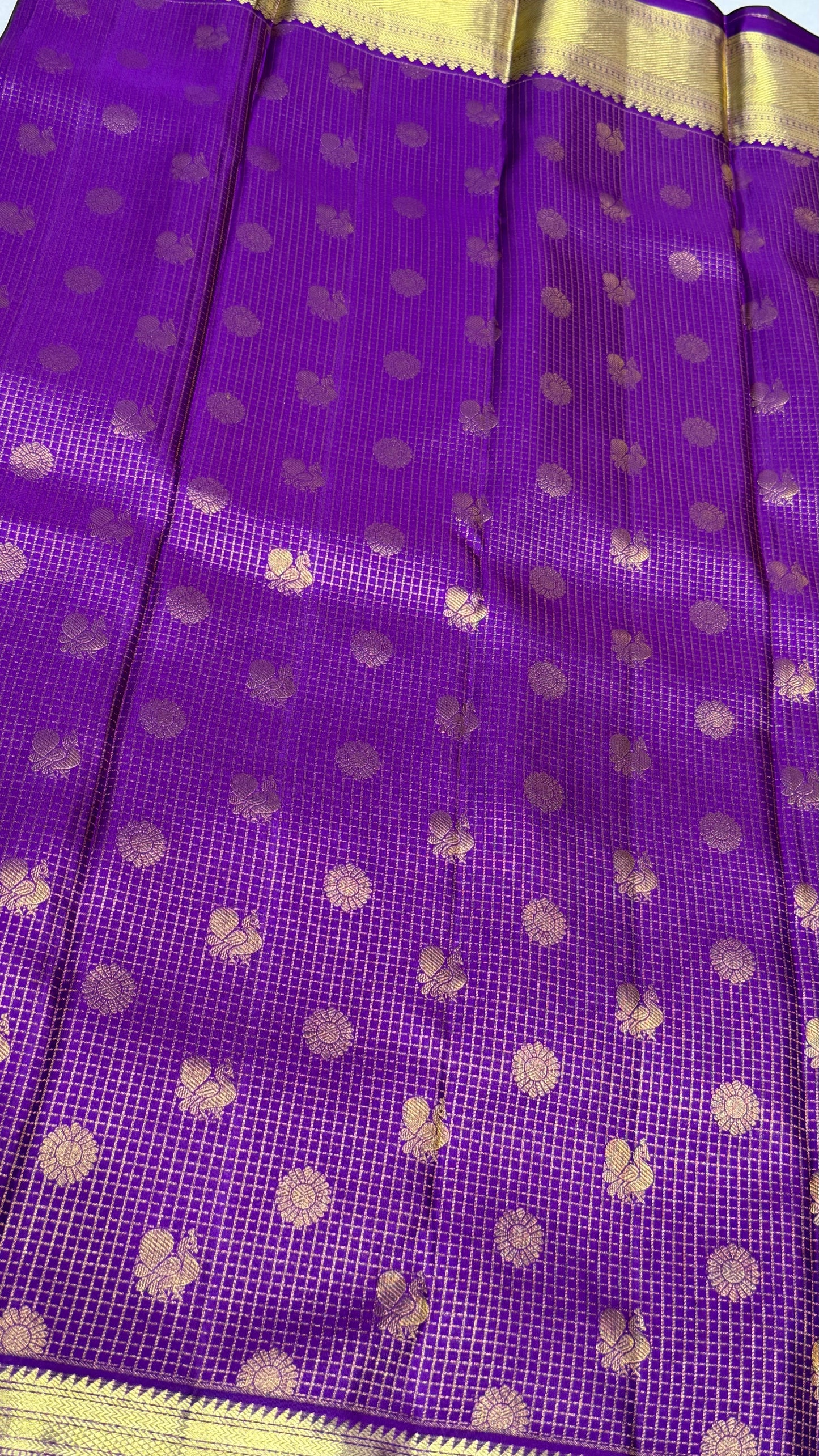 Purple Vintage Pure Kanchipattu Saree with Self Kanchi Border