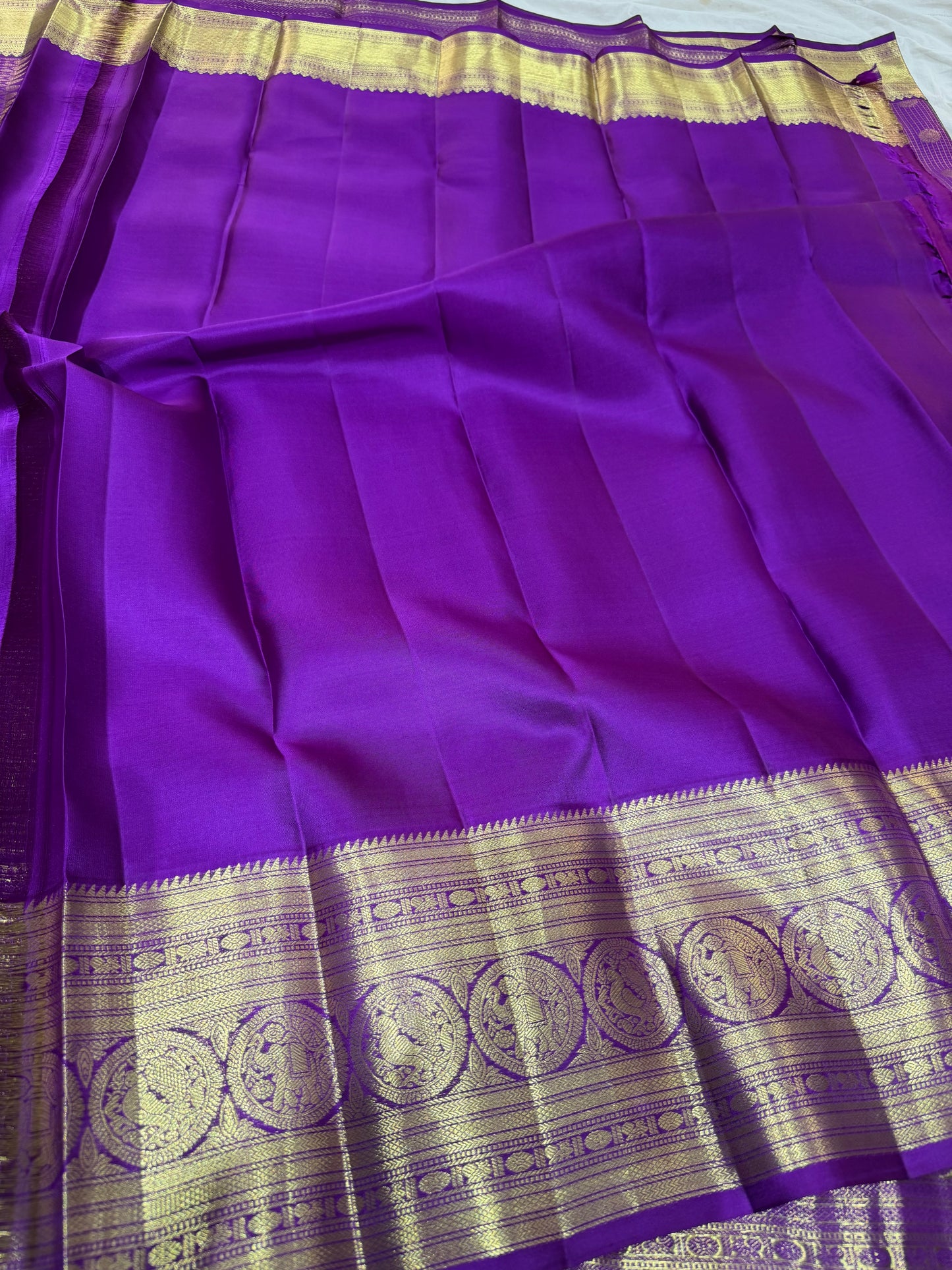 Purple Vintage Pure Kanchipattu Saree with Self Kanchi Border