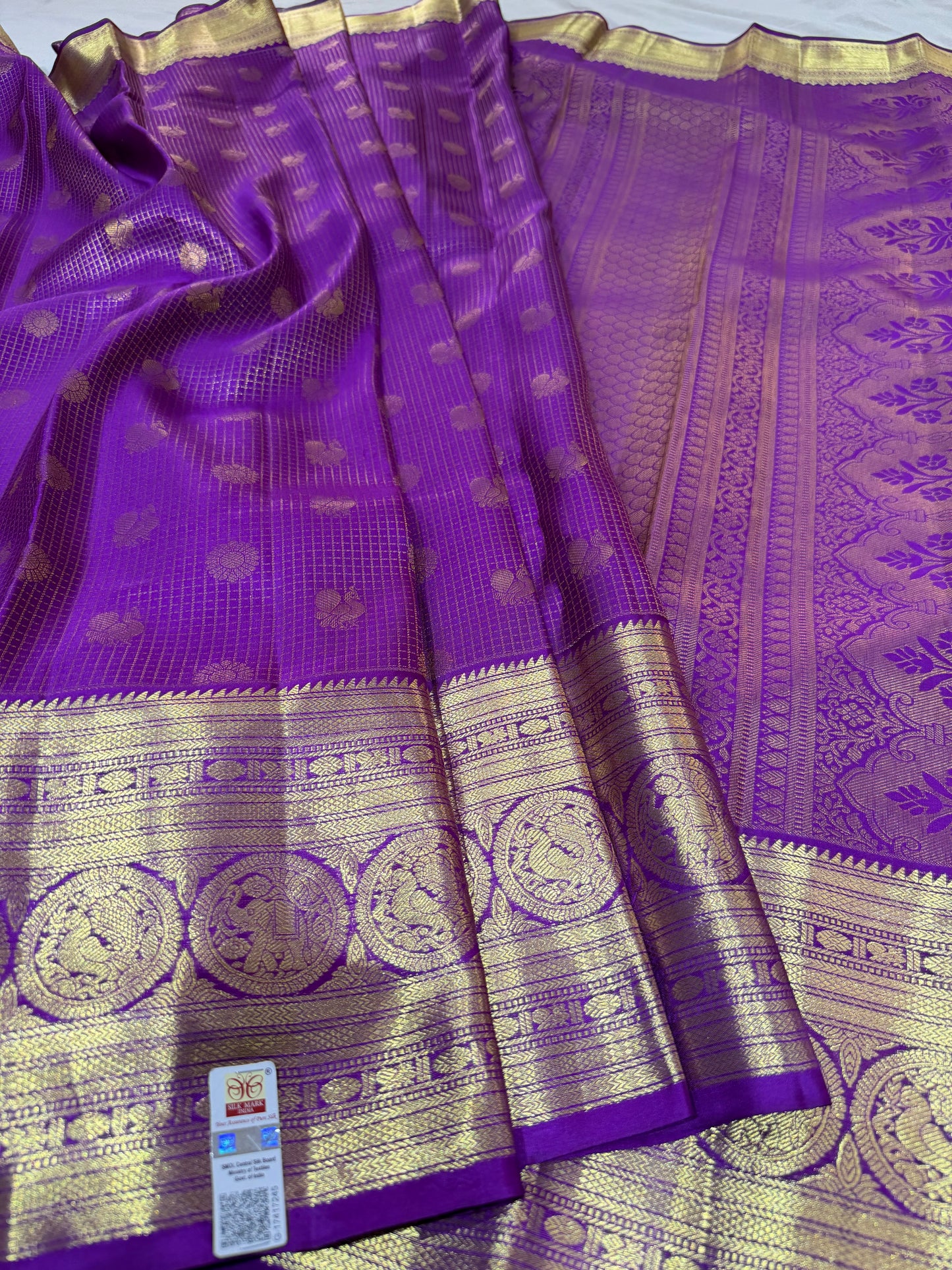 Purple Vintage Pure Kanchipattu Saree with Self Kanchi Border