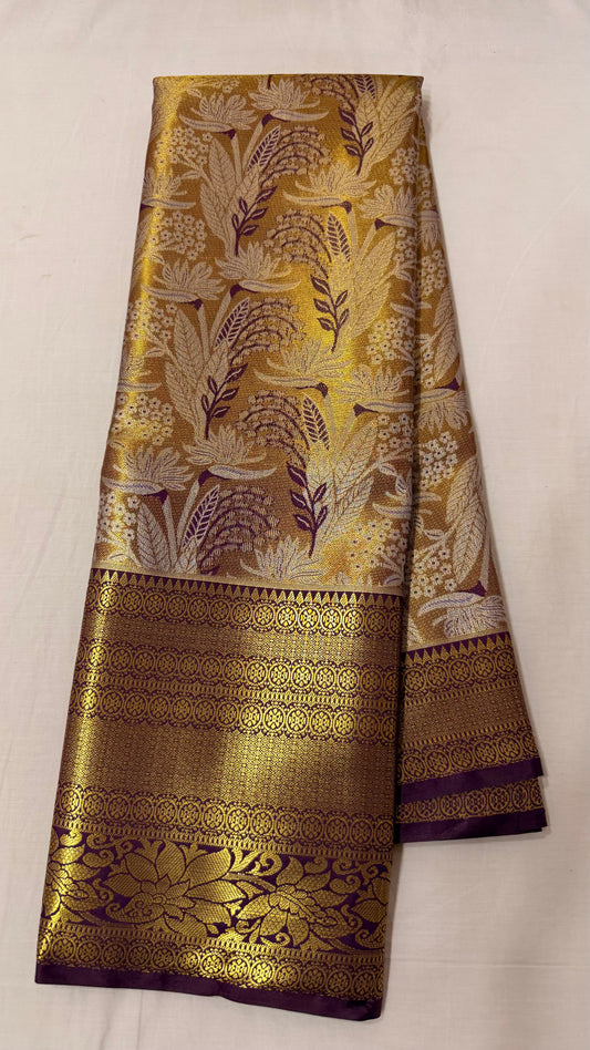 Choclate Brown Semi Kanchipattu sarees