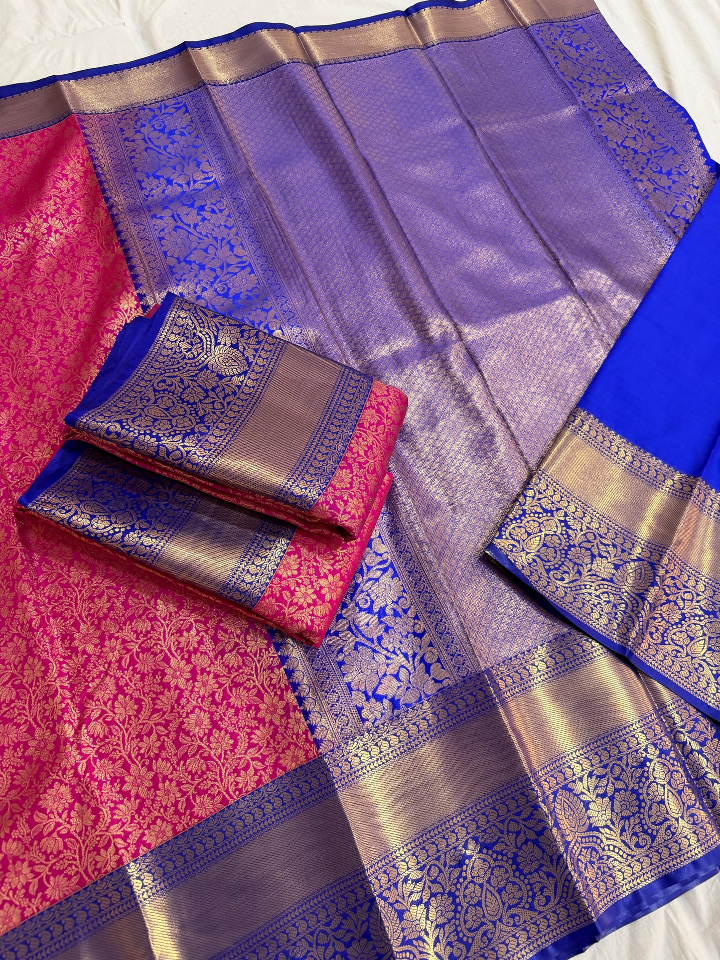 Elegant Semi Kanchi Kuttu Saree – Bold Contrast Weave