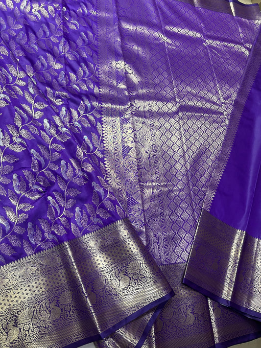 Royal Blue Brocade Zari Saree – Luxurious Traditional Wear