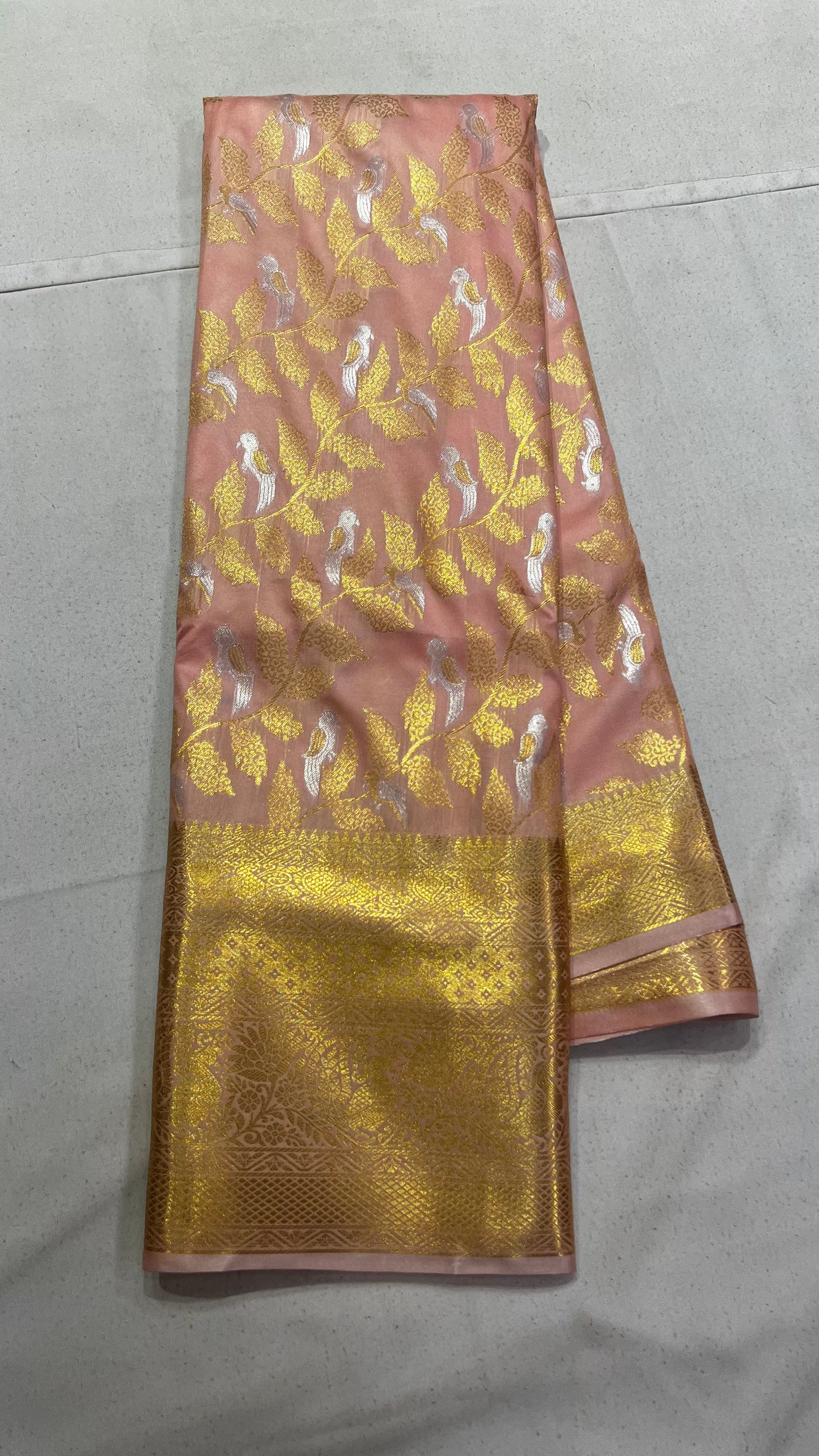 Elegant Biscuit Tone Semi Kanchipattu Saree