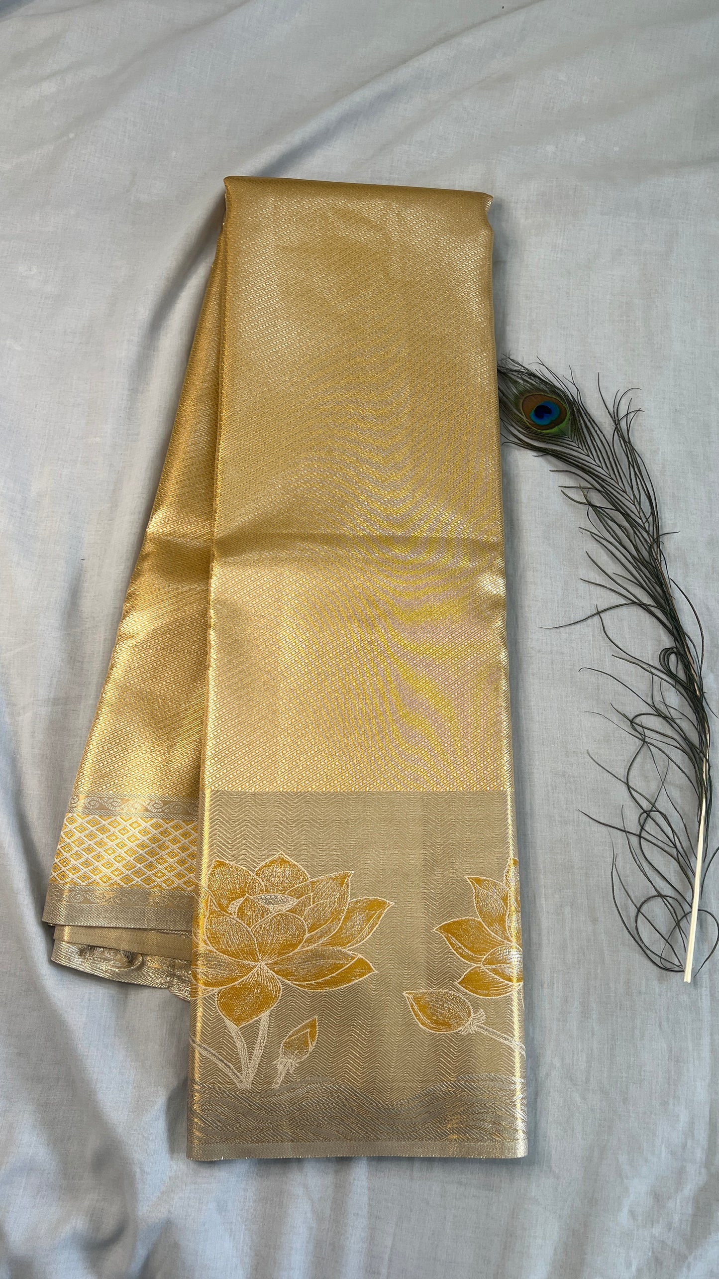 Semi Kanchipuram Silk Saree With Meenakari Border -Premium Traditional Elegance