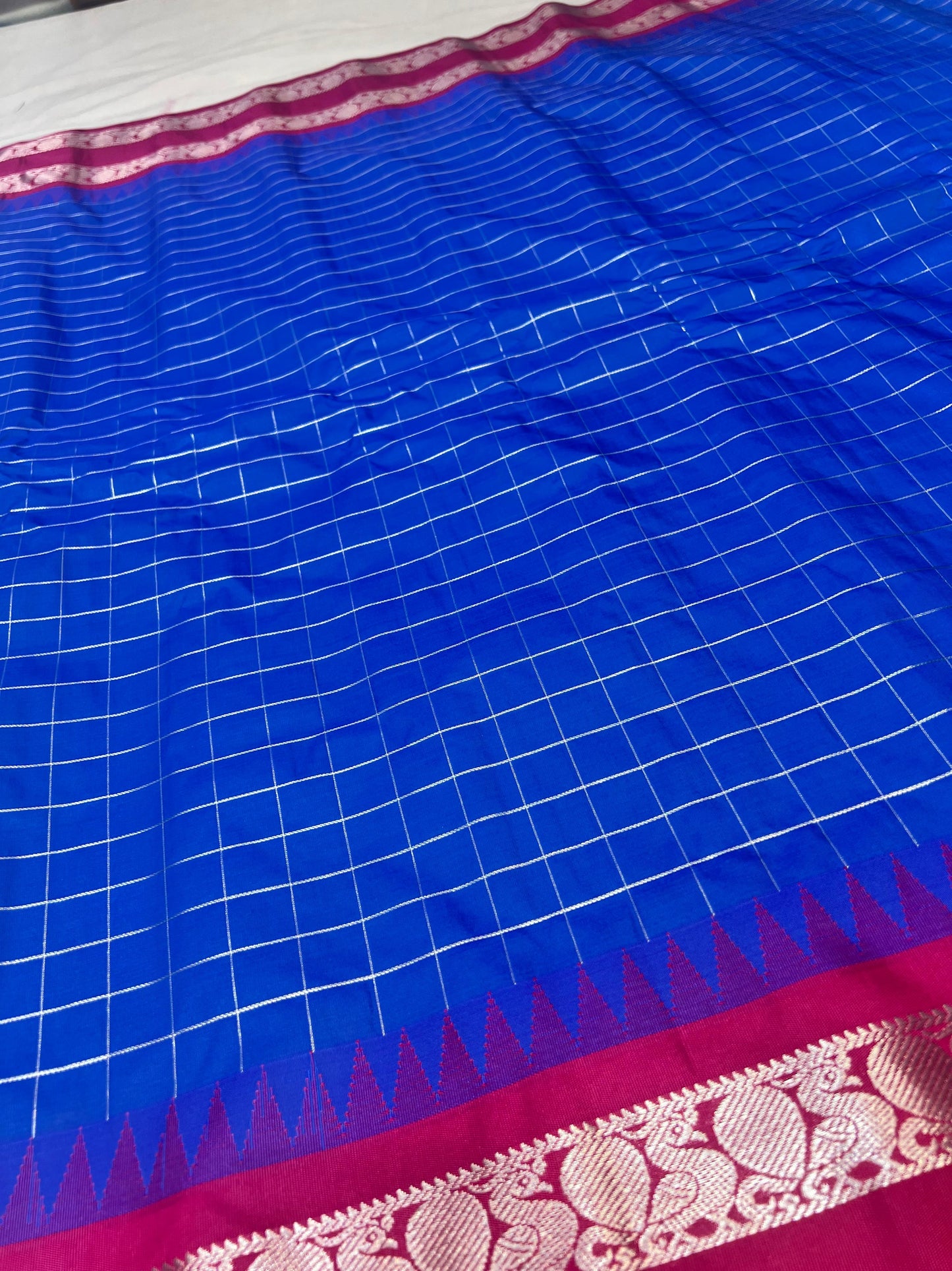 Royal Blue Vintage Semi Gadwal Pattu Saree