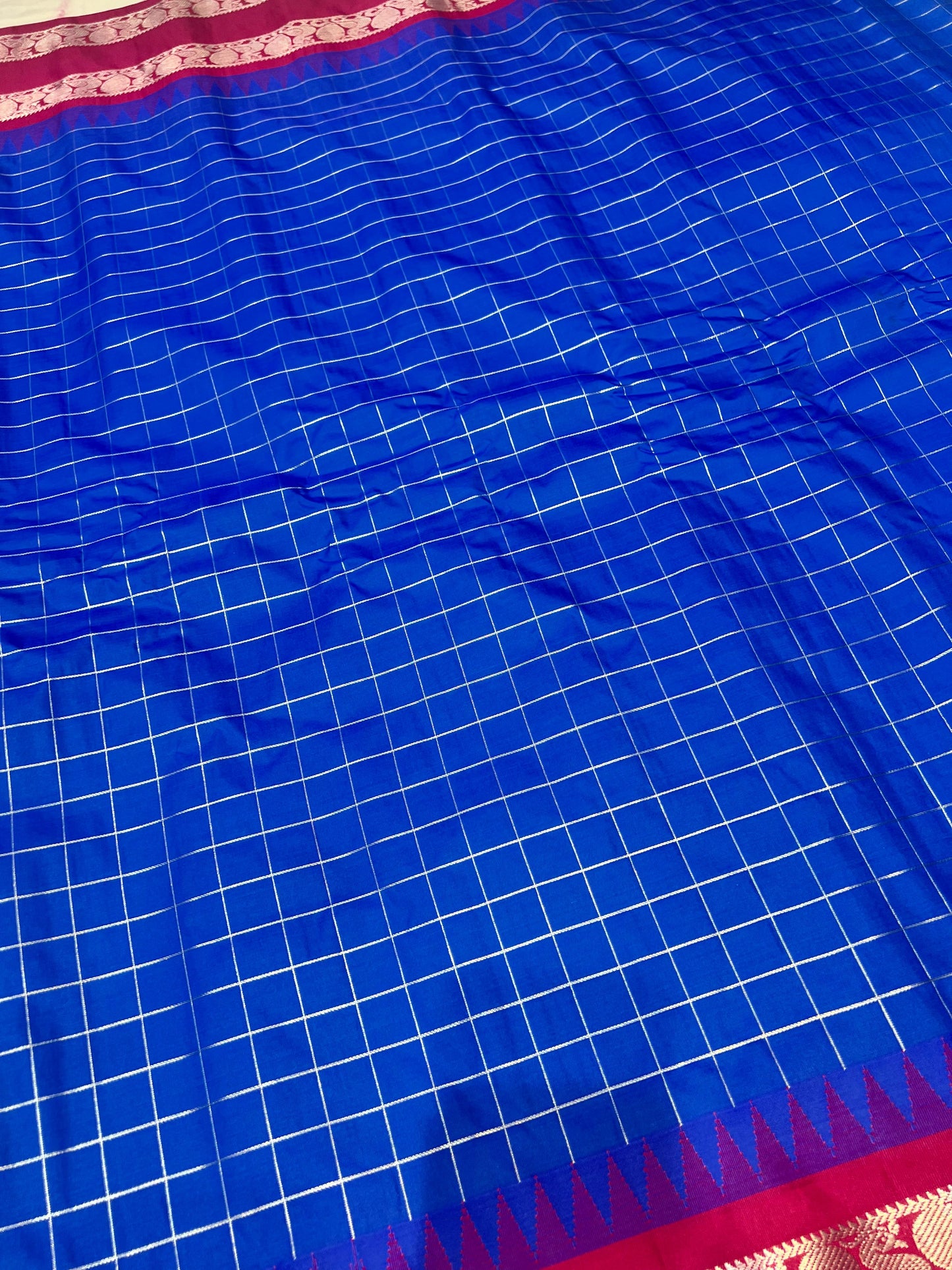 Royal Blue Vintage Semi Gadwal Pattu Saree