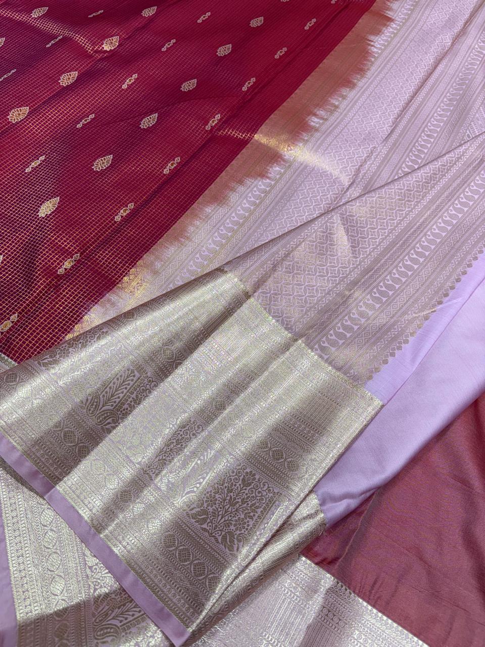 Royal Crimson Zari Weave Vintage Silk Saree
