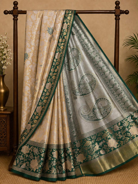 Semi Kanchipattu Meenakari Saree – Premium Quality Edition