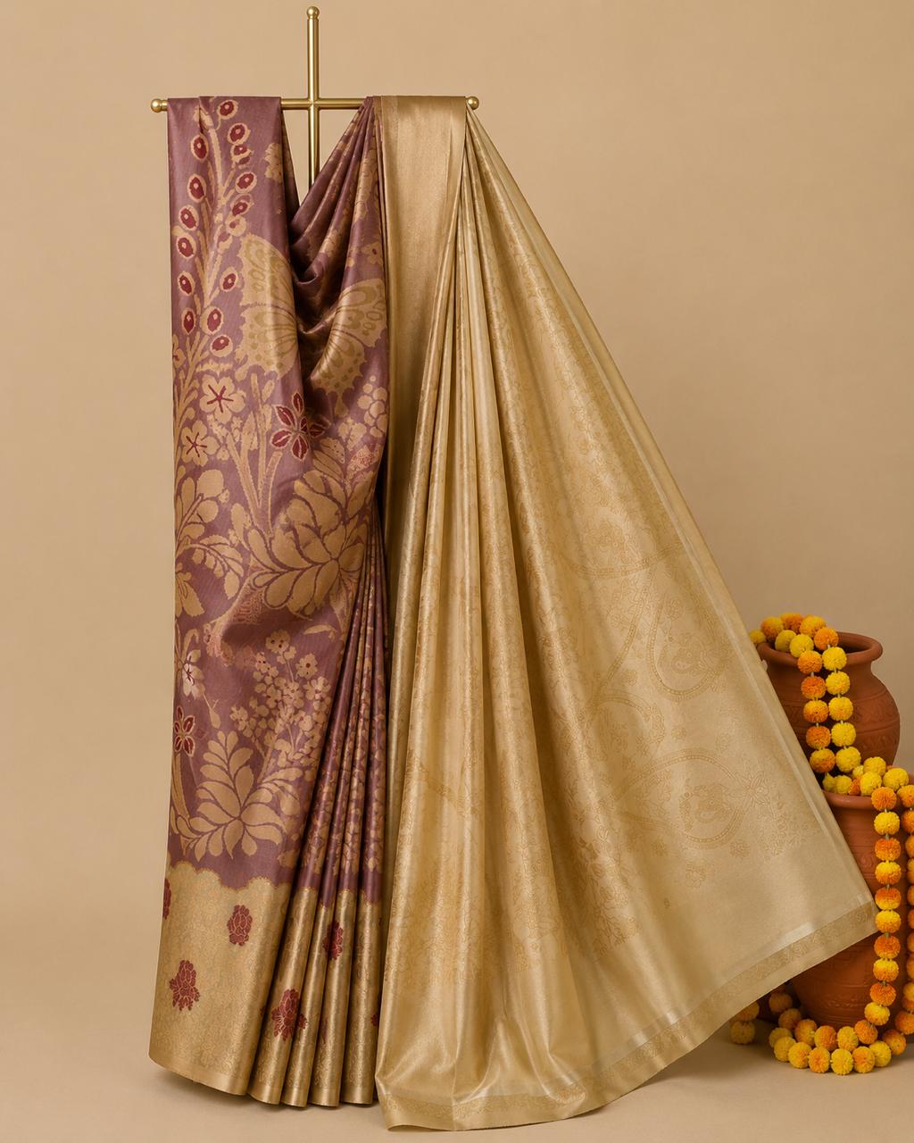 Meenakari Saree with Contemporary Ethnic Motifs
