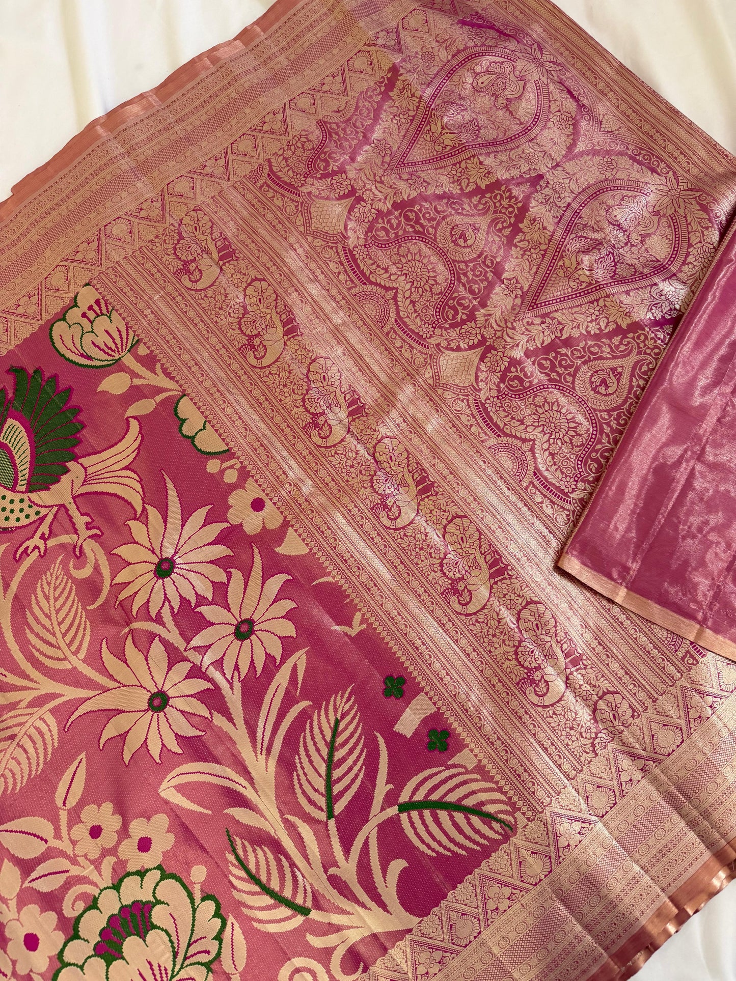 Meenakari Kanjivaram Fusion Saree with Statement Borders