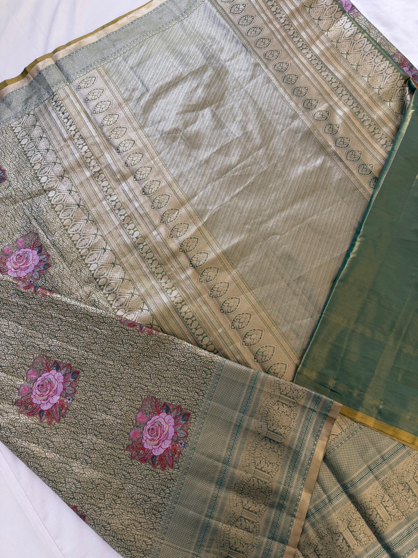 Silk Meenakari Saree with Regal Zari Weave